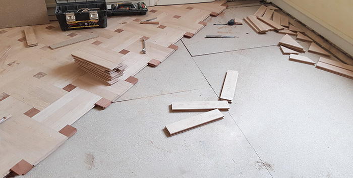 Pose de parquet : Exemple de pose flottante