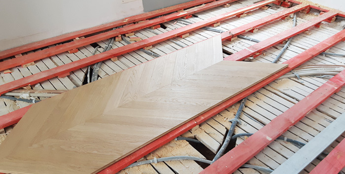 Pose de parquet : Exemple de pose sur lambourdes